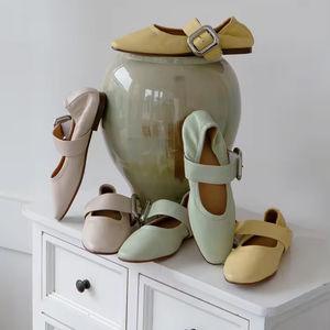 Xinzirain Custom donna Mary Jane <span class=keywords><strong>ballerine</strong></span> <span class=keywords><strong>comode</strong></span> <span class=keywords><strong>ballerine</strong></span> alta morbida fibbia in metallo in vera pelle piatte Super ragazze - Product Image 2