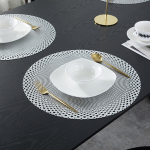 Sets <span class=keywords><strong>de</strong></span> table ronds en PVC avec motif ajouré en dentelle – Offre spéciale – Sets <span class=keywords><strong>de</strong></span> table en vinyle faciles à nettoyer pour la décoration <span class=keywords><strong>de</strong></span> restaurants et <span class=keywords><strong>de</strong></span> mariages - Product Image 5