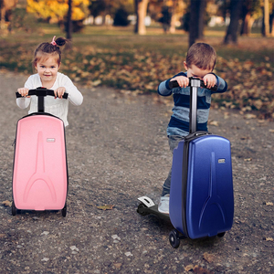 Top Sales 3.5" Ride-on <strong>Suitcase</strong> Kids <strong>Scooter</strong> <strong>with</strong> Luggage PU Wheels Detachable Foldable Travel Airplane for Boys Girls Ages 4-15 - Product Image 2