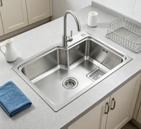 Évier de cuisine professionnel en acier inoxydable 304, simple bac, à encastrer sous plan, finition brillante, fait main, avec rebord, rectangulaire, moderne, garantie 5 ans