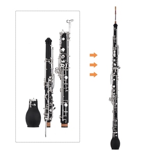 Cor anglais professionnel Alto Oboe en Fa, corps en <span class=keywords><strong>bois</strong></span> synthétique, clés argentées, instrument à vent avec anches et gants - Product Image 4
