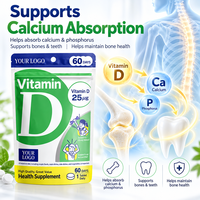 Comprimés de Vitamine D3 (Cholecalciférol) OEM pour la Fonction Immunitaire Normale, Nutrition Osseuse, Complément Alimentaire, Marque Privée, Vente en Gros