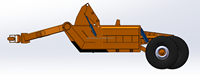 WISDOMBEIDOU 12PW-380Q Tracteur agricole monté sur chenilles de 3,8 mètres à commande GPS, charrue à roues à 2 points pour le transport de terre, terres agricoles