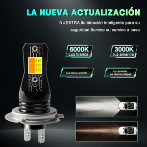 Feux de brouillard <span class=keywords><strong>LED</strong></span> exclusifs pour voiture, plug-in H1 H4 H7 tout-en-un, focalisation 9005 9006, stroboscopique modifié, 12V 12W 8000 Lumens 6000K, universel - Product Image 3