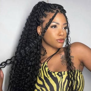 Extensions de Cheveux Freetress Deep Twist Synthétiques pour Tresses au Crochet, Vrac Cheveux Profonds Ondulés à Tresser, Fibre Protéinée Teinte - Product Image 3