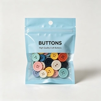 Pochettes en plastique refermables avec fenêtre transparente, emballage transparent pour boutons de couture, fournitures artisanales, assortiment de boutons