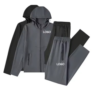 Ensemble de survêtement pour homme, survêtement de sport en polyester avec logo personnalisé, vêtements de sport, fermeture éclair intégrale, jogging décontracté, survêtement athlétique - Product Image 2