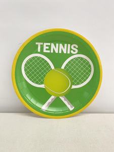 Assiettes en papier jetables DAMAI, assiettes en papier sur le thème du sport, assiettes en papier sur le thème du tennis - Product Image 3