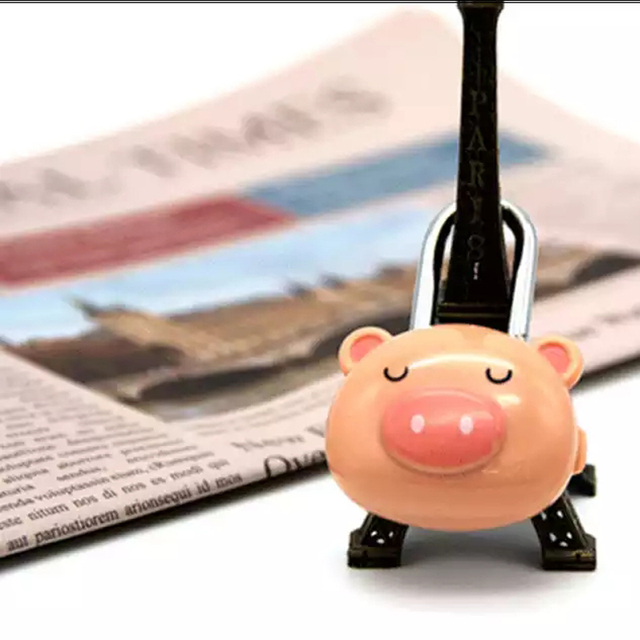 2-digit Portable Small Cute Pig Shaped Combination Locks Cartoon Design Security Padlock