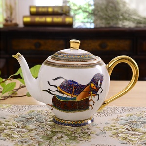 Juego de Té y Café de Porcelana Fina de Lujo Estilo Nórdico con Diseño de Caballo de Guerra, 15 Piezas, Promocional - Product Image 4