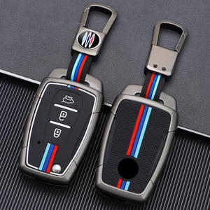 Coque de clé de voiture à distance en métal dur à 3 boutons Fob Smart Car Key Case Cover avec porte-clés en alliage de zinc Convient pour Ssangyong - Product Image 2