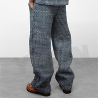 Ensemble de survêtement personnalisé en tissu tissé assorti, deux pièces, pantalon empilé et veste sans manches à boutons, tenues pour hommes, ensemble en jean denim pour hommes