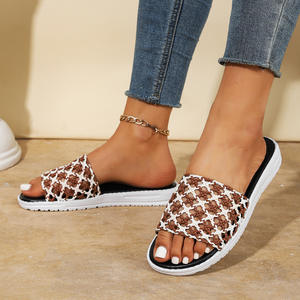 Sandales plates à bout rond avec blocs de couleur <span class=keywords><strong>creux</strong></span> pour femmes, nouvelle collection, décontractées, confortables, polyvalentes, à une seule sangle, antidérapantes - Product Image 3