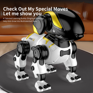 Chien robot interactif IA, réaction aux capteurs tactiles, 3 yeux à effets lumineux, lecteur de musique à volume réglable et tours mignons - Product Image 2