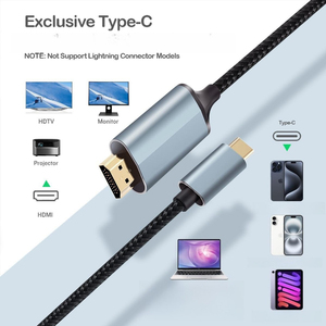 Câble vidéo et audio certifié 4K 60Hz tressé Type-C vers <span class=keywords><strong>HDMI</strong></span>, vente en gros directe usine - Product Image 6