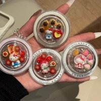 Boule de cristal acrylique 3D Fraise Pudding pour coque magnétique de téléphone portable