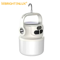 Lampe de camping solaire en gros 260LM, lanterne LED avec affichage numérique de la puissance, chargeur de téléphone USB-C, lampe torche de tente extérieure