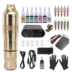 Kit Completo de Máquina de Tatuaje Eléctrica de Aleación de Aluminio para <span class=keywords><strong>Principiantes</strong></span>, Mini Equipo de Suministro de Crema de 10 ml, Pigmentos, Tatuaje sin Dolor - Product Image 6