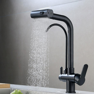 Robinet de cuisine moderne en acier inoxydable, <span class=keywords><strong>mitigeur</strong></span> rétractable chaud/froid pour eau potable purifiée, à poser sur plan - Product Image 3