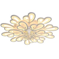 Lampu dekorasi rumah dalam ruangan, lampu langit-langit kristal bulat Led lampu langit-langit mewah untuk ruang tamu