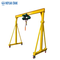 Grue portique monopoutre mobile Weiyuan de 1 à 5 tonnes avec commande PLC, moteur et boîte de vitesses, hauteur de levage de 9 m, télécommande