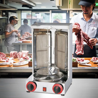 Machine commerciale de Kebab d'électricité de gaz multifonctionnel d'argent d'acier inoxydable/rôtissoire automatique de Shawarma de catégorie de gril pour des hôtels