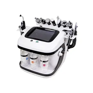 Portable 10 in 1 Small Bubble H2O2 Dermabrasion Vacuum Blackhead Remover Skin Deep Clean Oxygen facial Machine