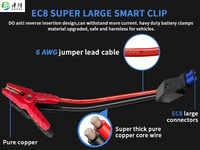 Kabel Jumper Tugas Berat EC8 6 AWG Tembaga Murni dengan Klip Pintar Anti-Reverse untuk Mobil Truk SUV
