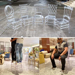 Chaise de mariage et de réception Napoléon Chiavari en résine transparente, chaise d'hôtel Tiffany en acrylique transparent, vente en gros - Product Image 4