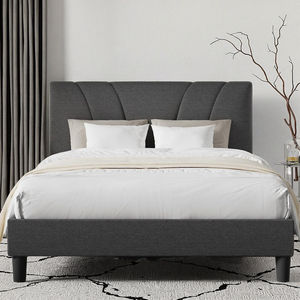 <span class=keywords><strong>Novilla</strong></span> Moderne Queen Size Lit Doux En Bois De Pin Plate-Forme Rembourrée Tête De Lit Réglable Forte Capacité De Poids No Box Spring - Product Image 1