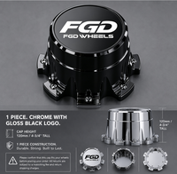 Jantes de camion noires personnalisées FGD avec enjoliveurs flottants, accessoires automobiles, enjoliveurs en alliage d'aluminium pour F-250 F-350 Super Duty