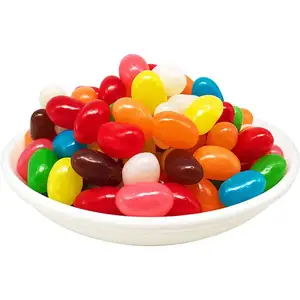 베스트 셀러 무지개 씹는 신 달콤한 사탕 다채로운 과일 맛 젤리 콩 간식 무지개 씹는 사탕