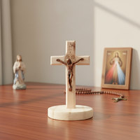 Crucifix antique fait main en bois et alliage, ornement religieux catholique, statue pour cadeau, décoration de maison ou de bureau