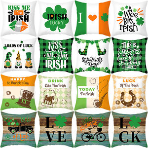 Irish St. Patrick 'S Day Kussensloop Buffellinnen Klaver Truck Gooien Kussensloop Lucky Home Decoratieve Boerderij Kussenhoes - Product Image 5