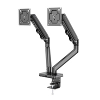 Support de moniteur double à ressort mécanique pour écrans de 17 à 37 pouces ±70 °   Inclinaison 360° °   Support VESA pivotant 100x100mm, capacité 2-9kg, directement de l'usine
