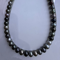 Collier en perles de Tahiti de couleur foncée naturelle, forme ronde, bonne brillance, bijoux fins traditionnels pour femmes et hommes, à porter au quotidien, cadeau