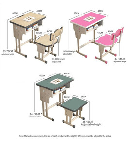 Bàn và ghế cho bàn học tiểu học và trung học của trẻ em có thể được nâng lên và hạ xuống bàn viết tại nhà - Product Image 2