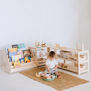 Étagère d'angle à 3 niveaux pour enfants, bibliothèque en bois pour jouets, pour la chambre d'enfant ou le salon - Product Image 5
