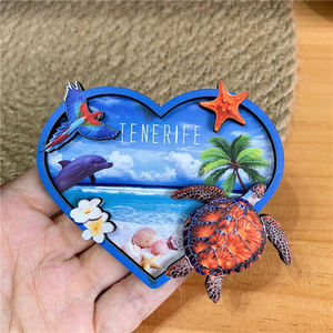 Imán de nevera de madera 3D personalizable, para <span class=keywords><strong>turismo</strong></span>, Isla de Alemania, <span class=keywords><strong>turismo</strong></span>, conmemorativo, recuerdos turísticos de España y la playa - Product Image 4