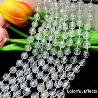 Guirlande de perles facettées en cristal de terre 10M, transparente AB irisée, pour décoration de sapin de Noël, arche de mariage, toile de fond, fournitures DIY