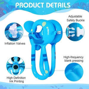 PVC Inflatable Swim Vest 115*90 CM Swim Ring <b>Pool</b> Float and Adjustable Safety Buckle with 3 Air Chambers for Swim Trainers - Product Image 3