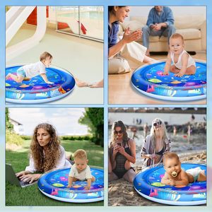 Tapis de jeu <span class=keywords><strong>gonflable</strong></span> en PVC 100 CM avec dix jouets aux couleurs vives pour enfants bébés jouant à la maison pelouse plage extérieure - Product Image 6