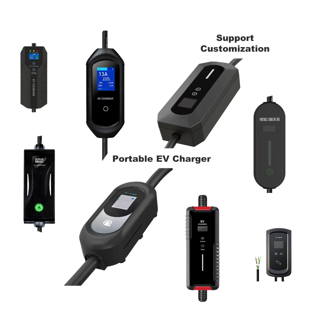 16A 32A Level 2 Ev Ladegerät Typ 1 oder Typ 2 mit 5M Kabel Elektroauto-Ladestation