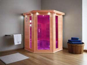 SS-450C legno di cedro rosso di cicuta canadese di alta qualità 3-4 persone angolo di controllo digitale a infrarossi Sauna stanza secca Indoor - Product Image 6