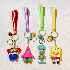 Portachiavi Anime <span class=keywords><strong>Spongebob</strong></span> Squarepants, Portachiavi Morbido in Silicone PVC con <span class=keywords><strong>Personaggi</strong></span> Paibig Star Doll e Squidward, Ciondolo per Chiavi Auto - Product Image 6