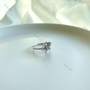 Dylam Anniversary Gift Modern Butterflies Fine Jewelry for Women Shiny Korea Personalized S925 <b>Silver</b> <b>Sterling</b> <b>Rings</b> - Product Image 4