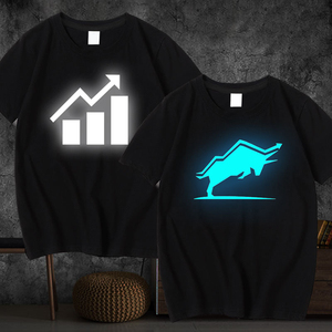 Unisex Lovers T-Shirt Printed Short Sleeves Luminous Light Casual Oversized Fit Night <strong>Parties</strong> Holiday Gift Solid KNITTED <strong>TSHIRT</strong> - Product Image 1