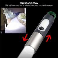 Mini Portable Zoomable LED Torche Lumière Nouveau Type-C Rechargeable Cob Porte-clés Lampe De Poche Durable En Plastique D'urgence Côté Lumière