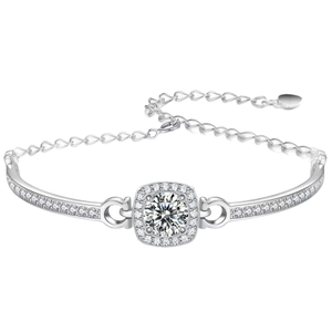 <span class=keywords><strong>Pulsera</strong></span> <span class=keywords><strong>de</strong></span> eslabones con moissanita <span class=keywords><strong>de</strong></span> 1,2 quilates, elegante y con estilo, chapada en rodio, plata <span class=keywords><strong>de</strong></span> ley 925, engaste <span class=keywords><strong>de</strong></span> garra perfecto - Product Image 1