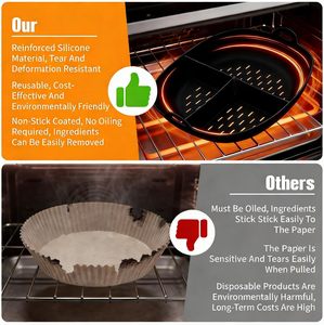 Papier sulfurisé permanent pour <span class=keywords><strong>Thermomix</strong></span> TM7, papier cuisson réutilisable en silicone de haute qualité, résistant à la chaleur et antiadhésif - Product Image 3
